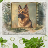 2026 Kalender Handdoek Duitse Herder Woodland (Gevouwen)