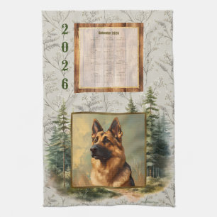 2026 Kalender Handdoek Duitse Herder Woodland