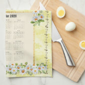 2026 Kalender Handdoek Geel Daisy Gift van God (Quarter Fold)