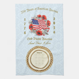 2026 Kalender Handdoek God Bless America 250 jaar