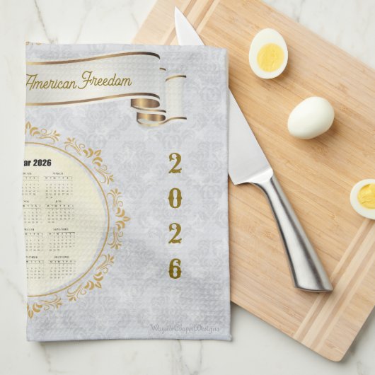 2026 Kalender Handdoek God Bless America 250 jaar (Quarter Fold)