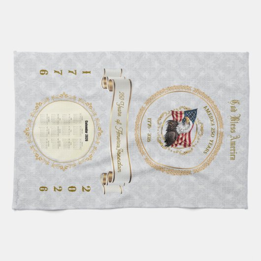 2026 Kalender Handdoek God Bless America 250 jaar (Horizontaal)