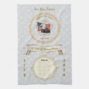 2026 Kalender Handdoek God Bless America 250 jaar