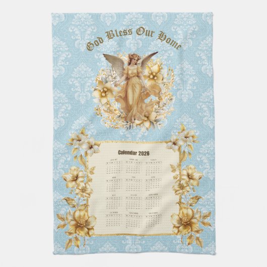 2026 Kalender Handdoek Mooie Beschermengel (Verticaal)