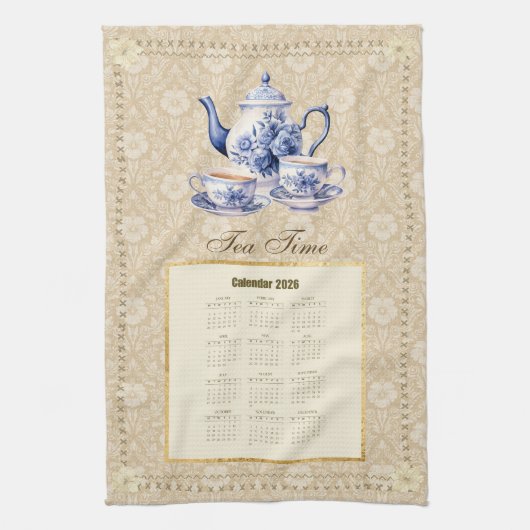 2026 Kalender Handdoek Theetijd of aangepast beric (Verticaal)