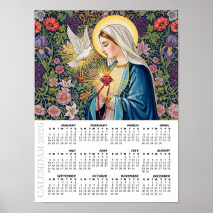2026 Kalender, Heilig Hart van Maria / Devotie Poster
