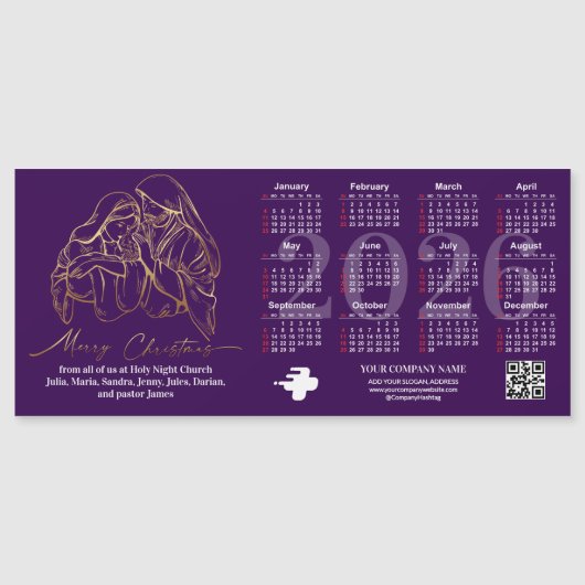 2026 Kalender Heilige Familie Kerst Religieuze Gif (Voorkant)