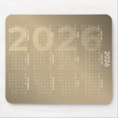 2026 Kalender Hele Jaar Bruine Gradiënt Achtergron Muismat (Voorkant)