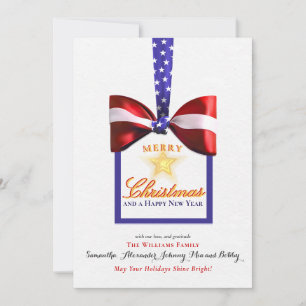 2026 Kalender Kerst Patriottische Boog Amerika Vla Feestdagenkaart