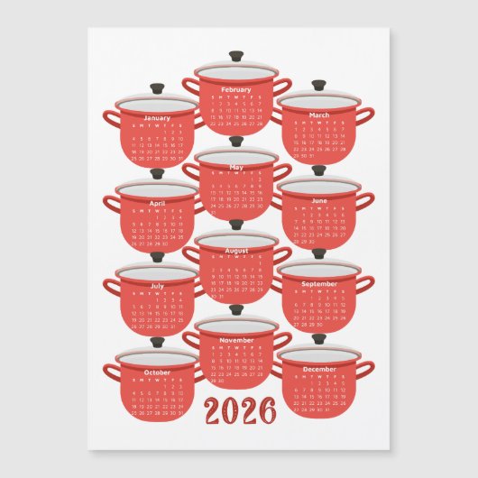 2026 Kalender Keuken Rode Kookgerei (Voorkant)