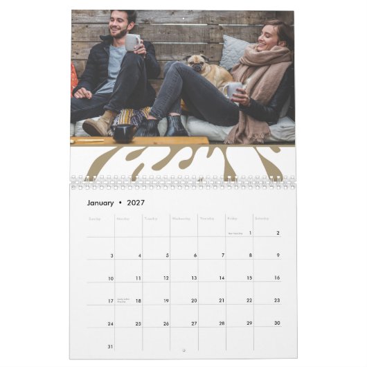 2026 Kalender Kleur Splash Aangepaste Fotocollage (Jan 2027)