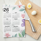 2026 Kalender Kleurrijke Bloementuin Theedoek (Quarter Fold)