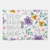 2026 Kalender Kleurrijke Bloementuin Theedoek (Horizontaal)