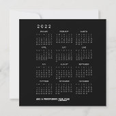 2026 Kalender Logo Bedrijf Seizoenen Groeten Zwart Feestdagenkaart (Achterkant)