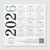 2026 Kalender Logo QR Code Blauw Zwart Zakelijk (Voorkant)