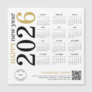 2026 Kalender Logo QR Code Gelukkig Nieuwjaar