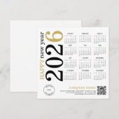 2026 Kalender Logo QR Code Gelukkig Nieuwjaar Feestdagenkaart (Voorkant / Achterkant)