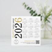 2026 Kalender Logo QR Code Gelukkig Nieuwjaar Feestdagenkaart (Staand voorkant)