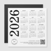 2026 Kalender Logo QR Code Zwart-wit Zakelijk (Voorkant / Achterkant)