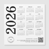 2026 Kalender Logo QR Code Zwart-wit Zakelijk (Voorkant)