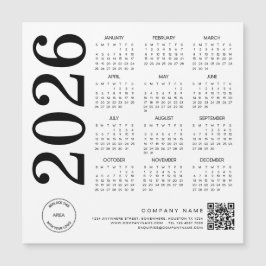 2026 Kalender Logo QR Code Zwart-wit Zakelijk