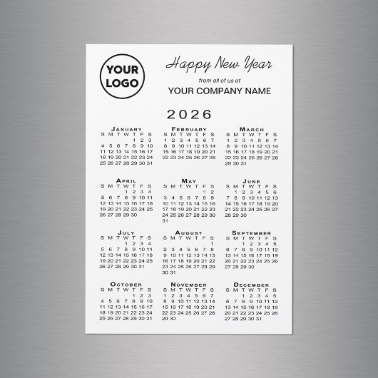 2026 Kalender Logo Zakelijke Vakantie Magnetische 