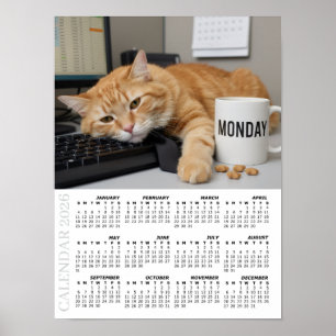 2026 Kalender, Maandag Motivatie - Kantoor Plezier Poster
