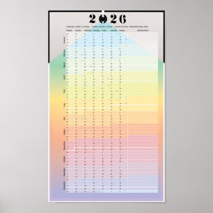 2026 kalender - Maanplanner poster