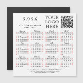 2026 Kalender Magnet Business QR Code Bedrijf Logo (Voorkant / Achterkant)