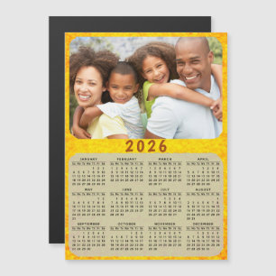 2026 Kalender Magnet Familie Foto Gouden Geel