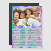 2026 Kalender Magnet Familie Foto Holografisch (Voorkant / Achterkant)