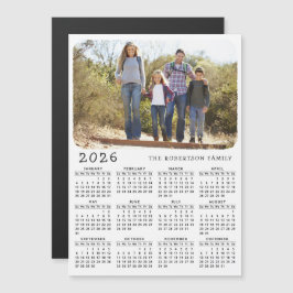 2026 Kalender Magnet Familie Foto Wit Zwart