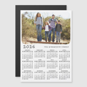 2026 Kalender Magnet Familie Foto Wit Zwart