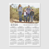 2026 Kalender Magnet Familie Foto Wit Zwart (Voorkant)