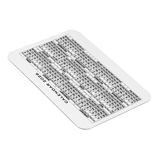 2026 Kalender Magnet Wit Magneet (Rechterzijde)