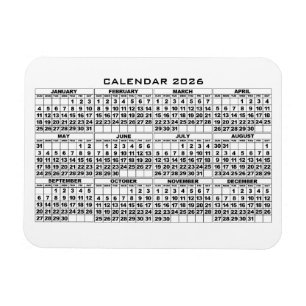 2026 Kalender Magnet Wit Magneet