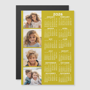 2026 Kalender met 4 Fotocollage Magnetische Kaart