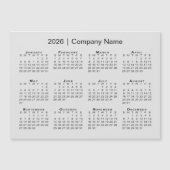 2026 Kalender met Bedrijfsnaam Grey Magnet (Voorkant)