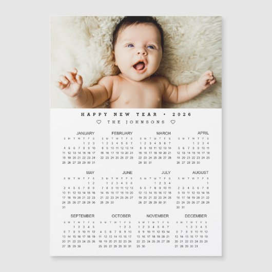 2026 Kalender met Foto - Voljaar uitzicht magnetis (Voorkant)