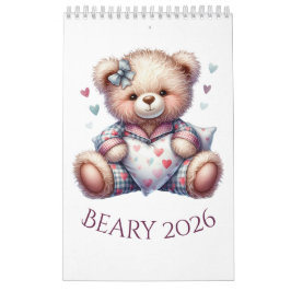 2026 Kalender met schattige teddyberen