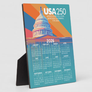 2026 Kalender met USA 250 Capital Dome Amerika Fotoplaat