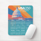 2026 Kalender met USA 250 Capital Dome Amerika Muismat (Met muis)