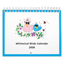 2026 Kalender met Whimsical Vogels . . .