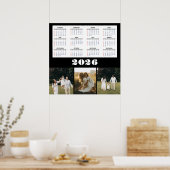 2026 kalender met zwarte achtergrond poster (Keuken)