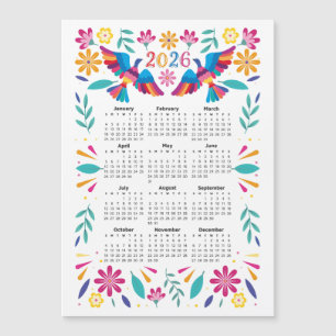 2026 Kalender Mexicaanse Vliegende Otomi Vogels & 