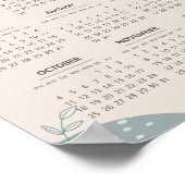 2026 Kalender Mid Century Abstract Boho Esthetisch Poster (Hoek)