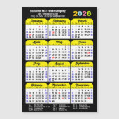 2026 Kalender Minimalistisch Zwart Corporate Magne (Voorkant)