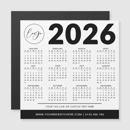 2026 Kalender Minimalistische Moderne Eenvoudige A (Voorkant / Achterkant)