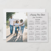 2026 Kalender Modern Grijs 2 Foto Gelukkig Nieuwja Feestdagenkaart (Voorkant)