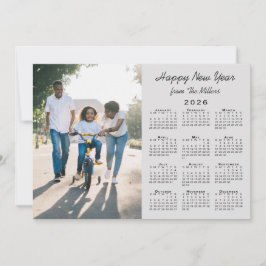 2026 Kalender Modern Grijs 2 Foto Gelukkig Nieuwja Feestdagenkaart